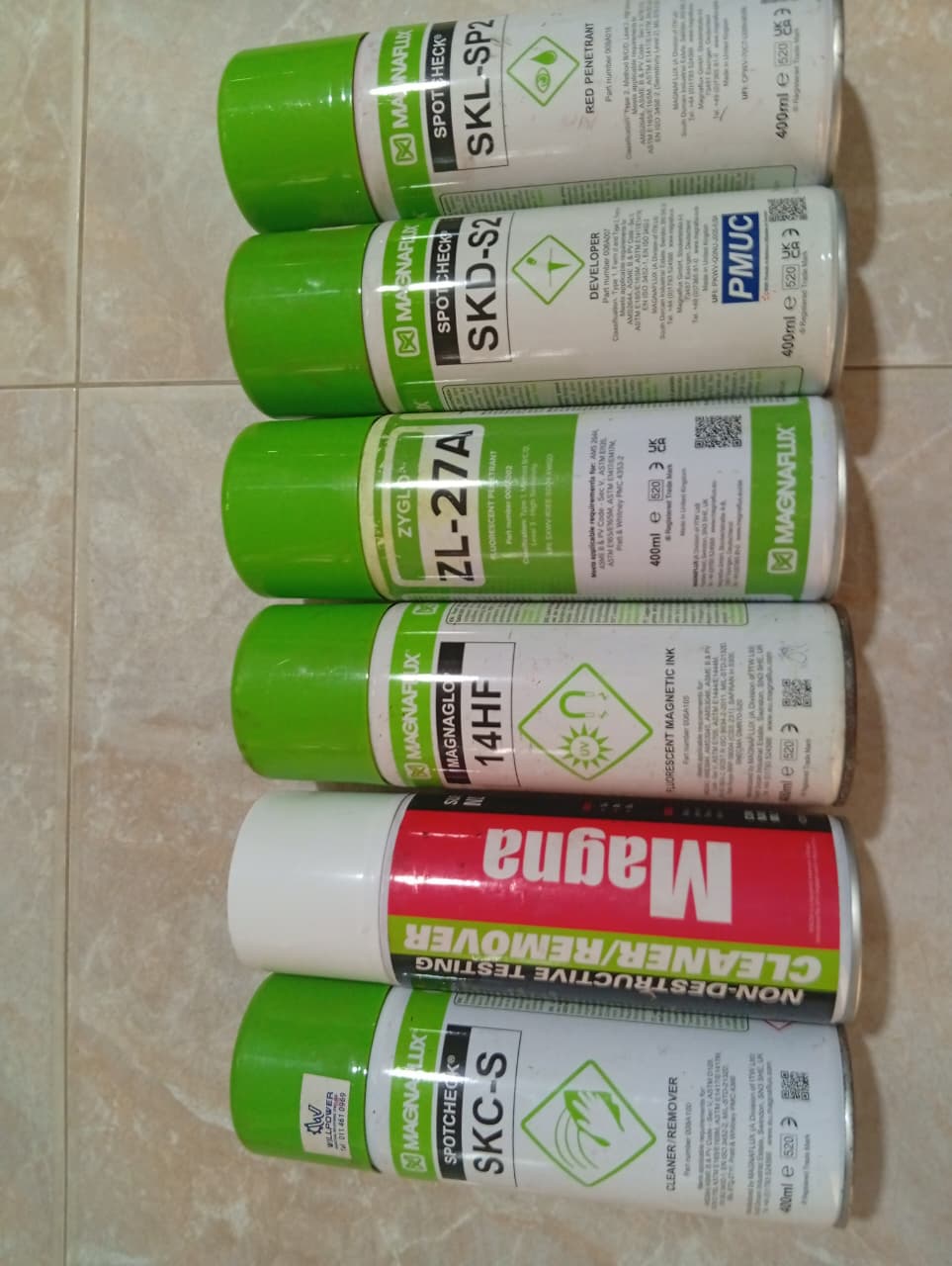 Penetrant chemicals and consumables